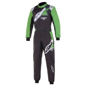 ALPINESTARS KMX 9 V2 S GRAPHIC KART SUIT IN BLACK GREEN, AND WHITE