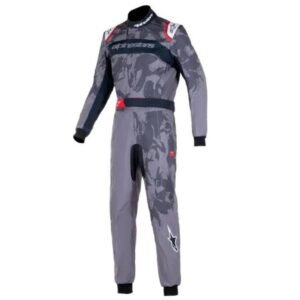 ALPINESTARS KMX 9 V2 S GRAPHIC KART SUIT IN DARK GREY AND BLACK