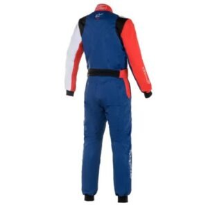 ALPINESTARS KMX 9 V2 S GRAPHIC KART SUIT IN NAVY BLUE, RED AND WHITE