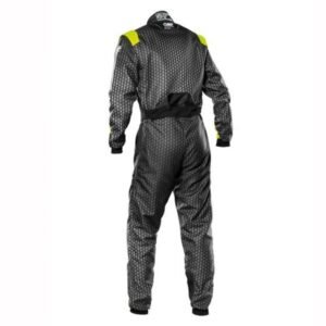 OMP KS 3 ART KART SUIT IN BLACK AND FLURO YELLOW