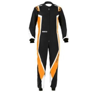 SPARCO KERB KART SUIT BLACK AND FLURO ORANGE