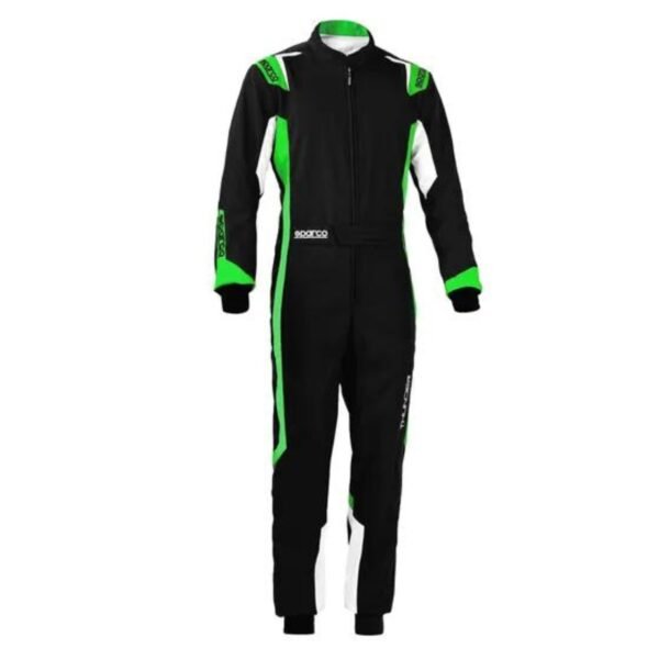 SPARCO THUNDER KART SUIT IN BLACK AND FLURO