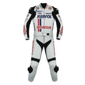 HONDA COWHIDE REPSOL MOTORBIKE LEATHER SUIT