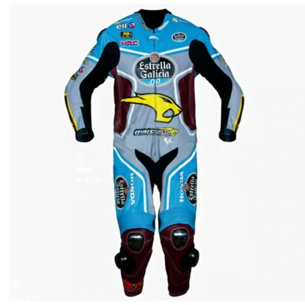 HONDA JACK MILLER ESTRELLA GALICIA MOTORBIKE LEATHER RACING SUIT