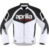 APRILIA MOTORCYCLE RACING WHITE AND BLACK LEATHER JACKET