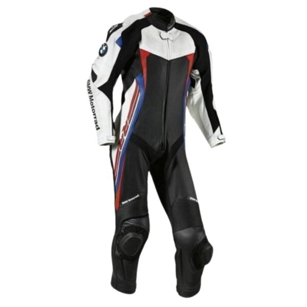 MOTOGP MEN HANDMADE MOTORRAD BLACK WHITE RACING MOTORCYCLE LEATHER SUIT