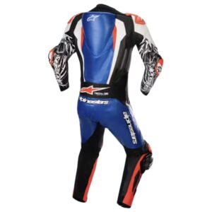 ALPINESTARS ABSOLUTE V2 1 PC LEATHER MC LEATHER SUIT METALLIC BLUE BLACK WHITE RDFL