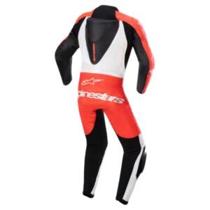 ALPINESTARS YOUTH GP PLUS V2 1 PC MC LEATHER SUIT YOUTH RED FLUO-WHITE-BLACK