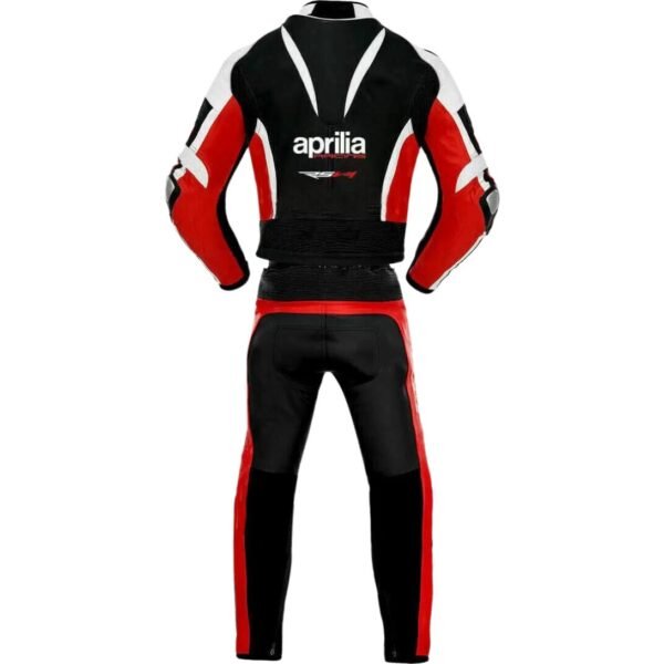 APRILIA RSV4 MOTORCYCLE RACING BLACK LEATHER SUIT