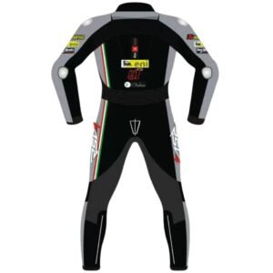 BLACK GRAY APRILIA 91 MOTORCYCLE RACING LEATHER SUIT