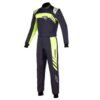 KMX 9 V2 S GRAPHIC KART SUIT IN BLACK AND FLURO YELLOW