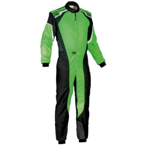 OMP KS 3 KART SUIT IN FLURO GREEN AND BLACK