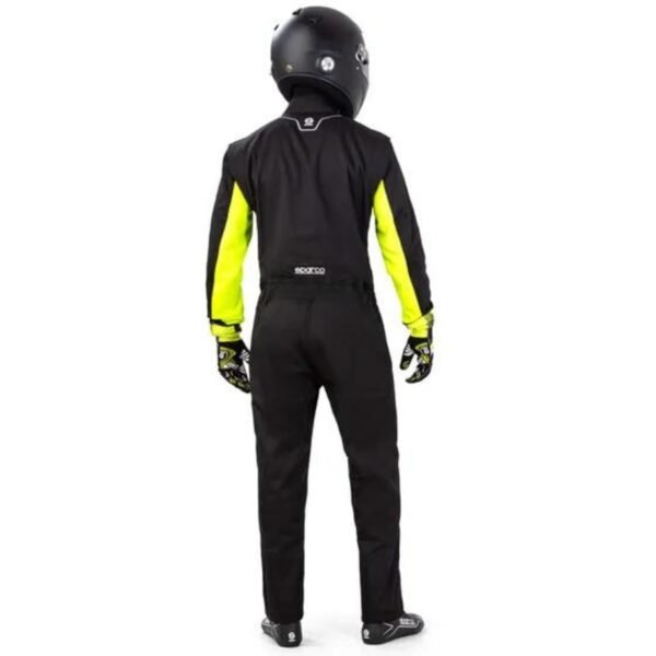 SPARCO ROOKIE KART SUIT IN BLACK AND FLURO YELLOW