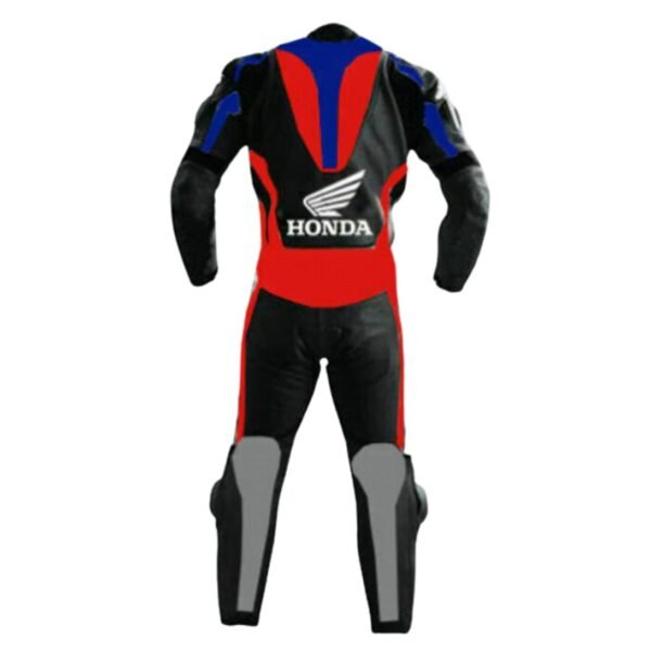 HONDA CBR MOTORBIKE BLACK LEATHER RACING SUIT