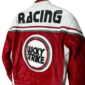 LUCKY STRIKE MOTOR CYCLE JACKET IN RED