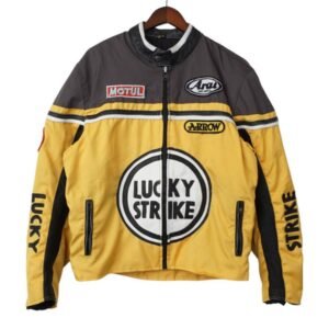 LUCKY STRIKE MOTOR CYCLE JACKET IN YELLOW