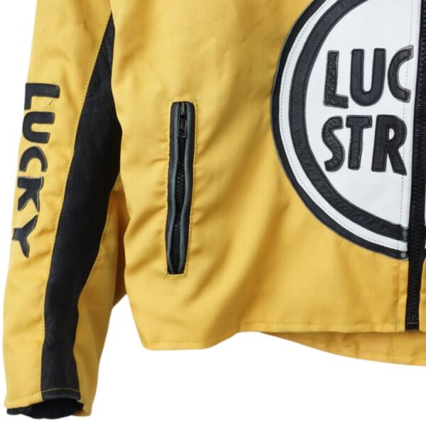 LUCKY STRIKE MOTOR CYCLE JACKET IN YELLOW