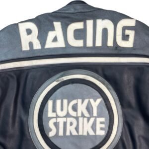 LUCKY STRIKE MOTOR BIKE JACKET IN BLACK