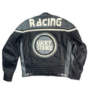 LUCKY STRIKE MOTOR BIKE JACKET IN BLACK