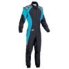 OMP KS 3 FLUORESCENT KART RACING SUIT IN BLACK AND BLUE