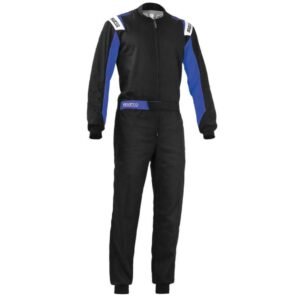 SPARCO ROOKIE KART RACING SUIT IN BLACK AND BLUE