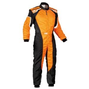 OMP KS 3 YOUTH KART RACING SUIT IN BLACK AND ORANGE