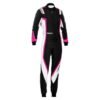 SPARCO KERB LADIES KART RACING SUIT IN BLACK, WHITE AND PINK