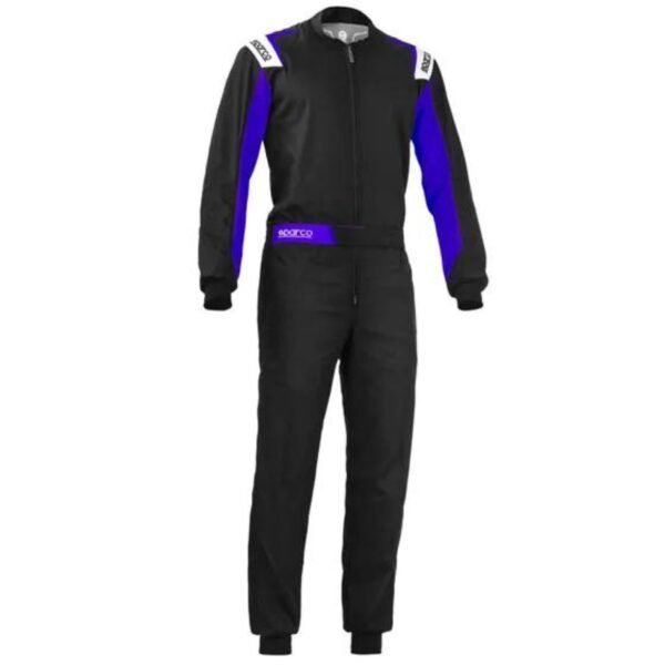 SPARCO ROOKIE KART SUIT IN BLACK AND BLUE