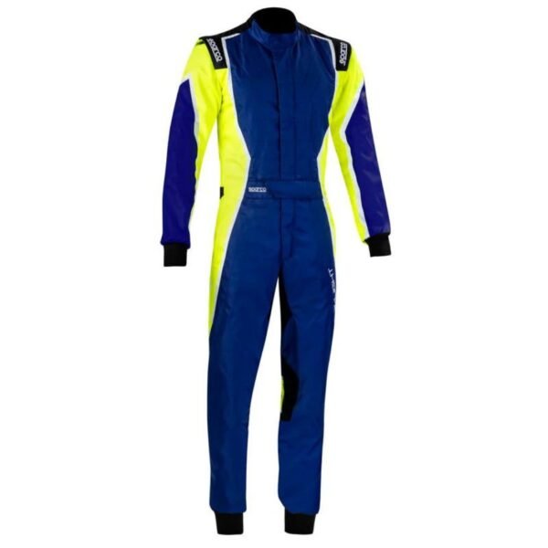 SPARCO X LIGHT K KART RACING SUIT IN BLUE AND YELLOW