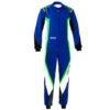 SPARCO KERB KART SUIT IN BLUE WHITE AND FLURO GREEN