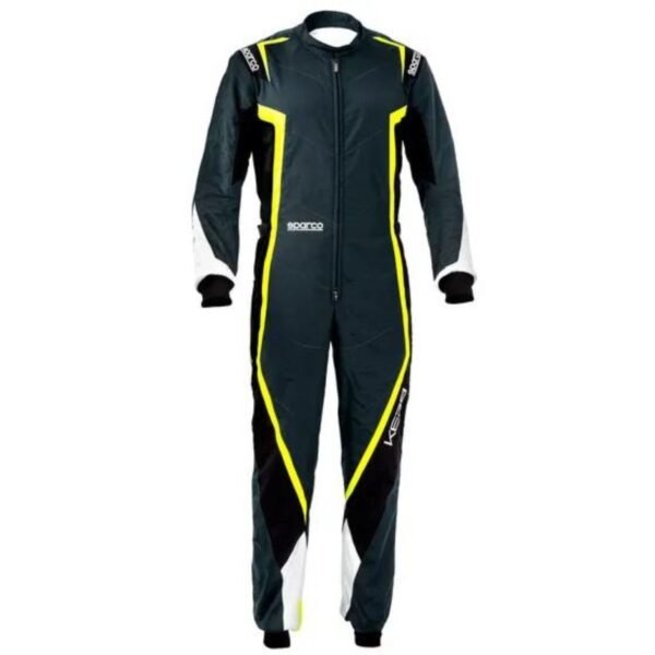 SPARCO KERB KART SUIT IN GREY, BLACK AND FLURO YELLOW