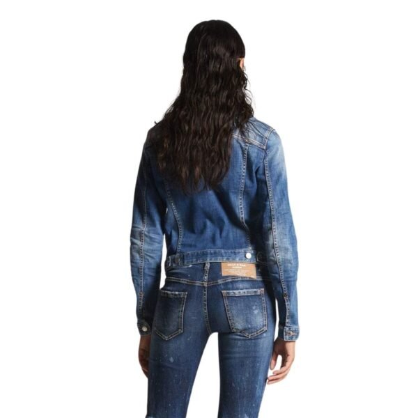 DSQUARED2 MEDIUM CLEAN WASH BOYFRIEND JEANS JACKET - Image 4