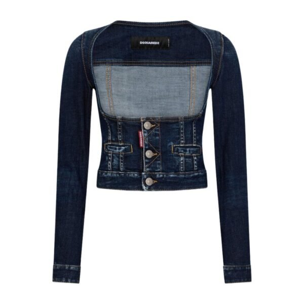 DSQUARED2 STRETCH DENIM LONG SLEEVES CORSET JACKET