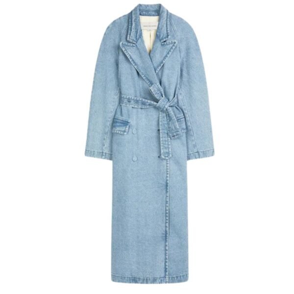 DRIES VAN NOTEN DENIM TRENCH COAT LIGHT BLUE