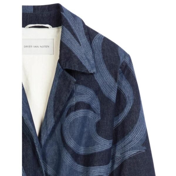 DRIES VAN NOTEN EMBROIDERED COAT INDIGO - Image 2