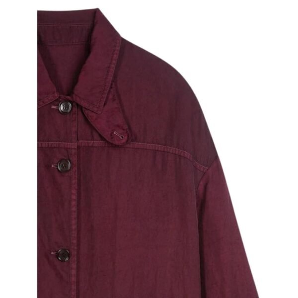 DRIES VAN NOTEN LOOSE OVERDYED COAT BURGUNDY - Image 2