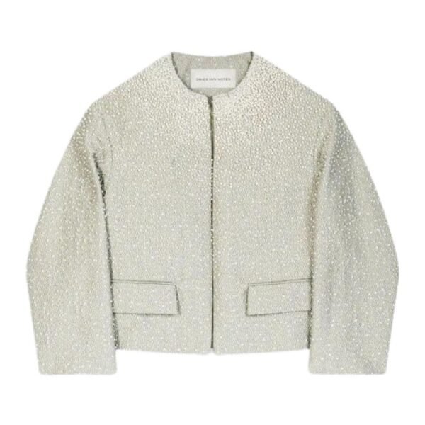 DRIES VAN NOTEN EMBELLISHED JACKET SILVER