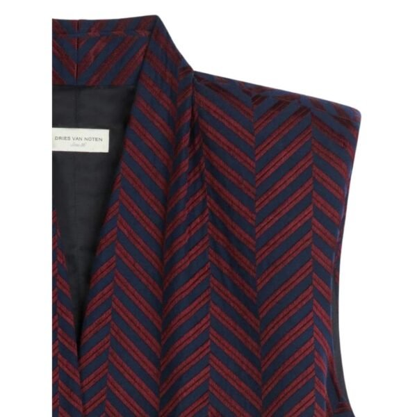 DRIES VAN NOTEN EMBROIDERED VEST NAVY - Image 2