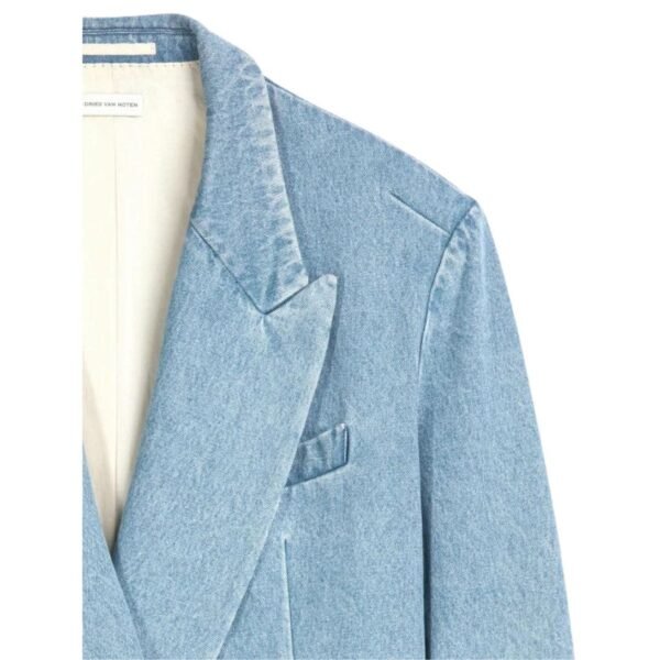 DRIES VAN NOTEN OVERSIZED DENIM BLAZER LIGHT BLUE - Image 2