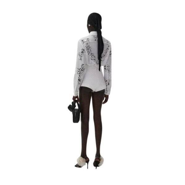 MAGDA BUTRYM CLASSIC COTTON BUTTON UP SHIRT IN WHITE LACE - Image 4