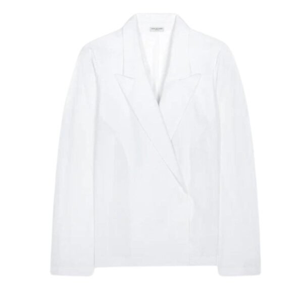 DRIES VAN NOTEN COTTON BLAZER SHIRT OFF WHITE