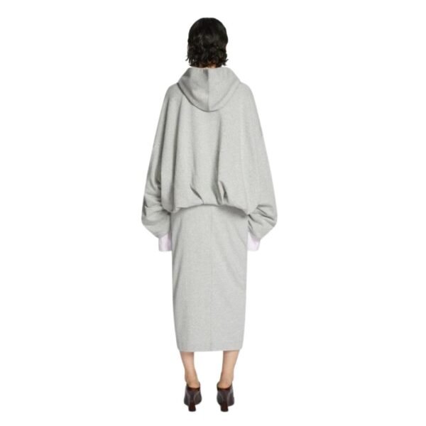 DRIES VAN NOTEN DRAPED HOODIE GREY MELANGE - Image 3