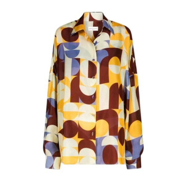 DRIES VAN NOTEN SILK COCOON SHIRT RUSK