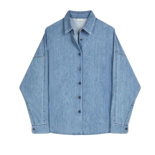 DRIES VAN NOTEN DENIM COCOON SHIRT LIGHT BLUE