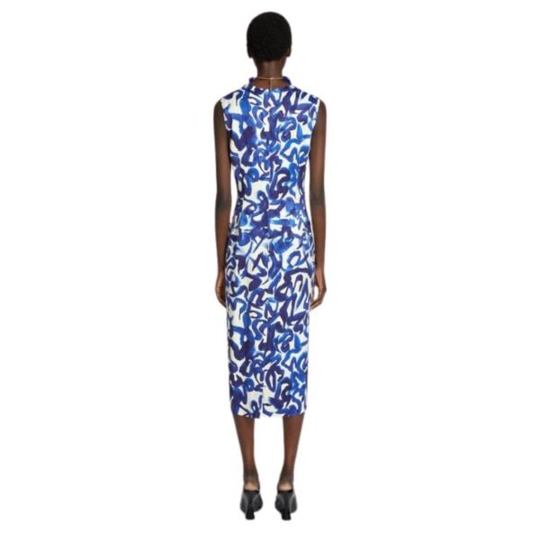 DRIES VAN NOTEN PRINTED SHIFT DRESS BLUE - Image 4