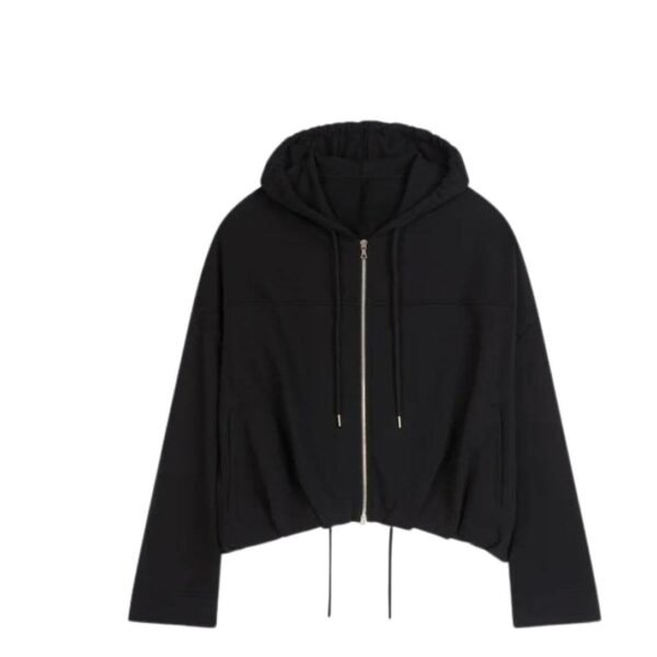 DRIES VAN NOTEN COCOON ZIP HOODIE BLACK - Image 2