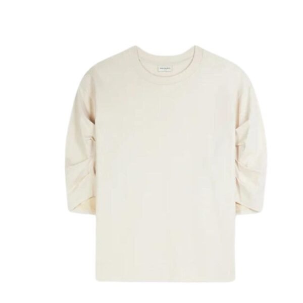 DRIES VAN NOTEN DRAPED SLEEVE TEE ECRU - Image 2