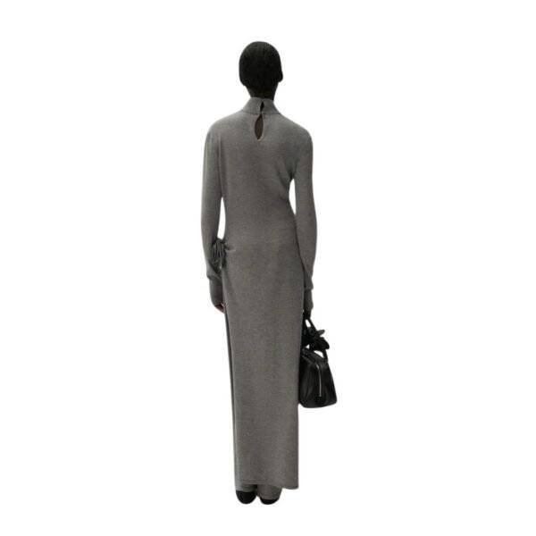 MAGDA BUTRYM HIGH NECK KNIT MAXI DRESS IN GRAY - Image 4