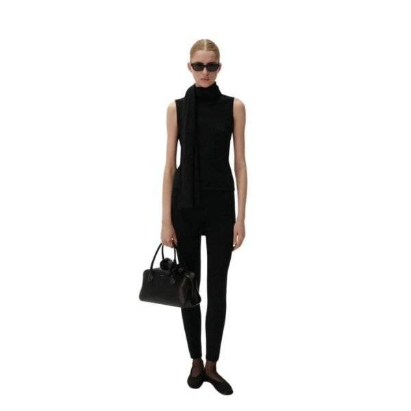 MAGDA BUTRYM SLEEVELESS HIGH NECK KNIT TOP IN BLACK - Image 3