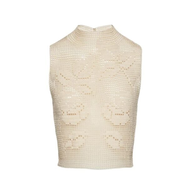 MAGDA BUTRYM LACE CROCHET TANK TOP IN CREAM